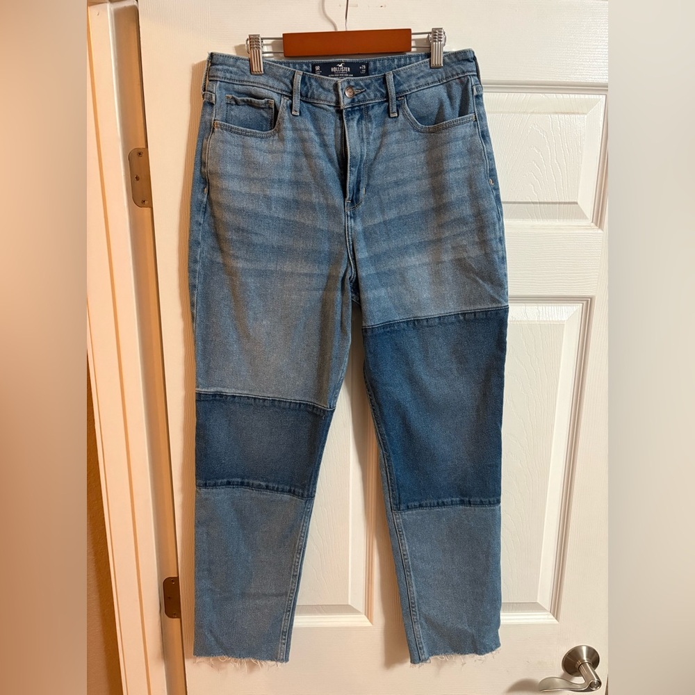 Hollister ultra high rise mom jean patchwork cotton cottagecore y2k 90s 29